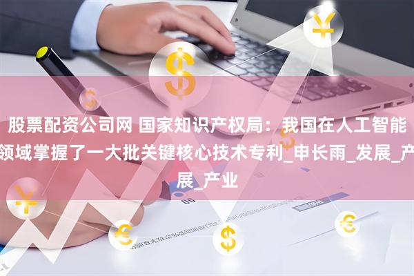 股票配资公司网 国家知识产权局：我国在人工智能等领域掌握了一大批关键核心技术专利_申长雨_发展_产业